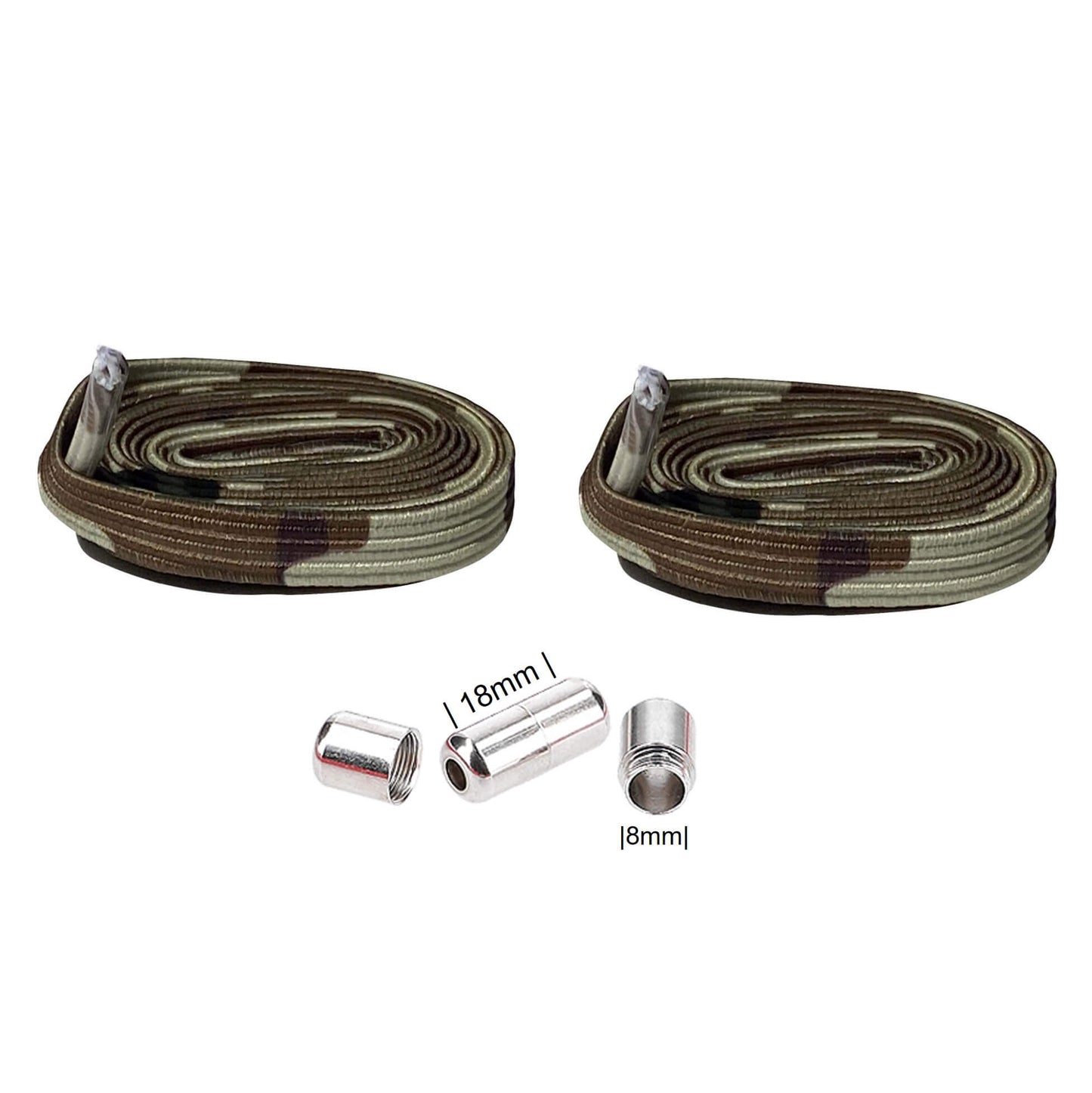Elastische platte veters met metalen capsule draaisluiting