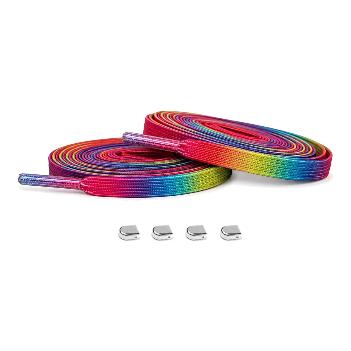 Regenboog elastische clips – elastische veters clips regenboog zilver glans 01 hoofdafbeelding