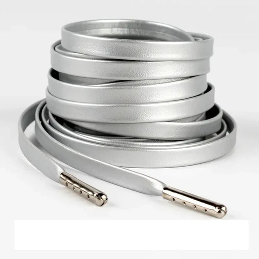 veters-zilver-leer-vlak