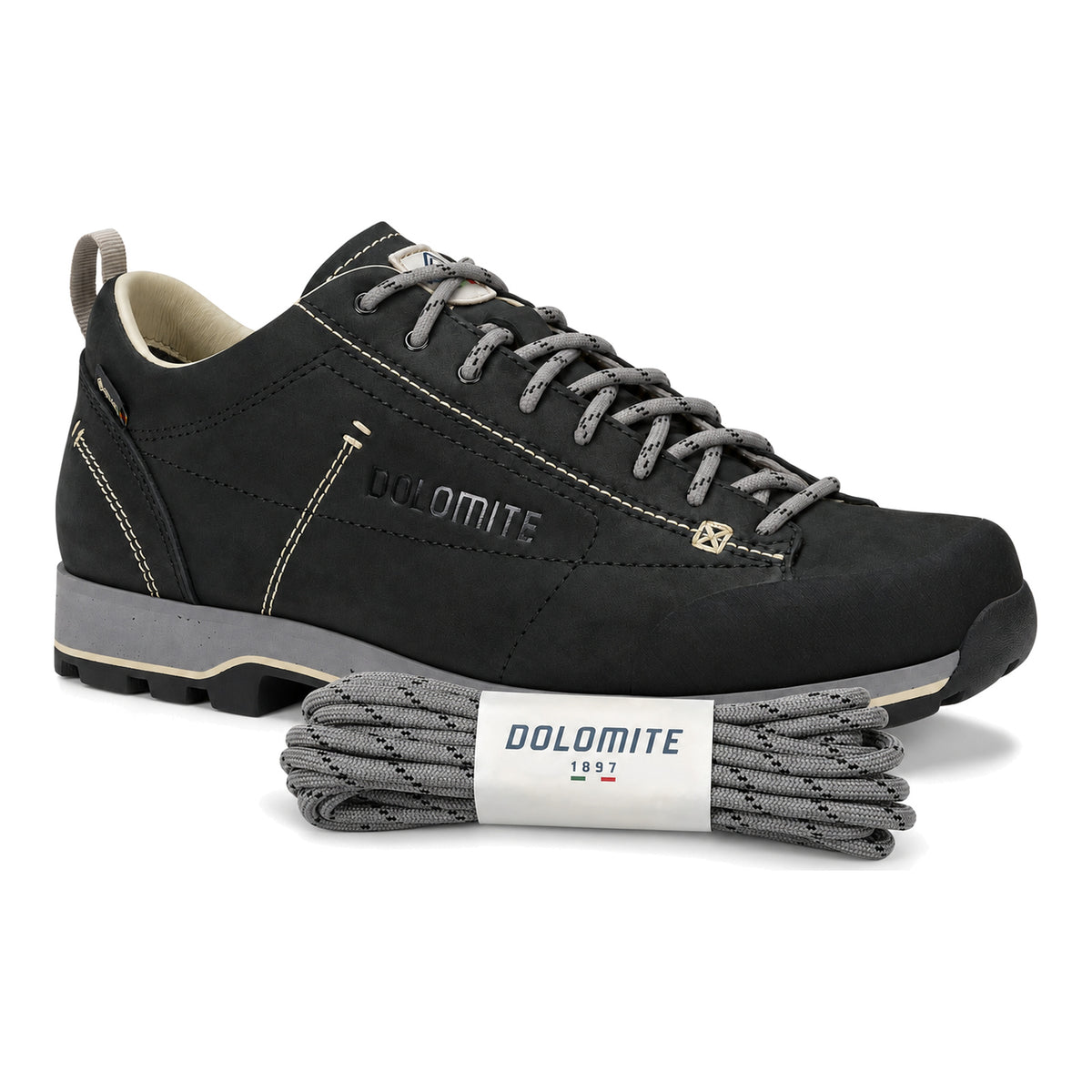Zwart grijs – dolomite veters grijs zwart gedessineerd 02 schoen zwart