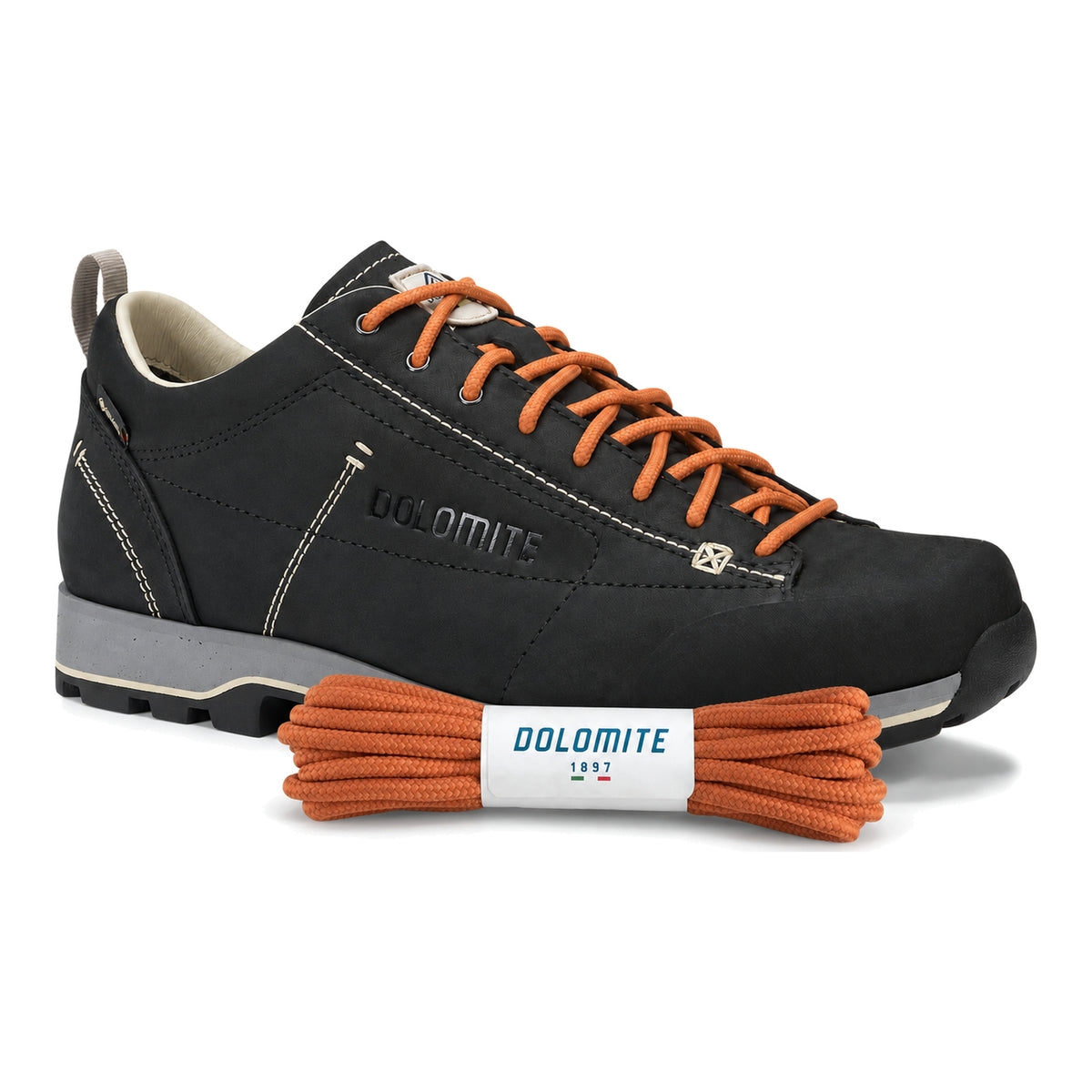 Oranje – dolomite veters oranje 05 schoen zwart
