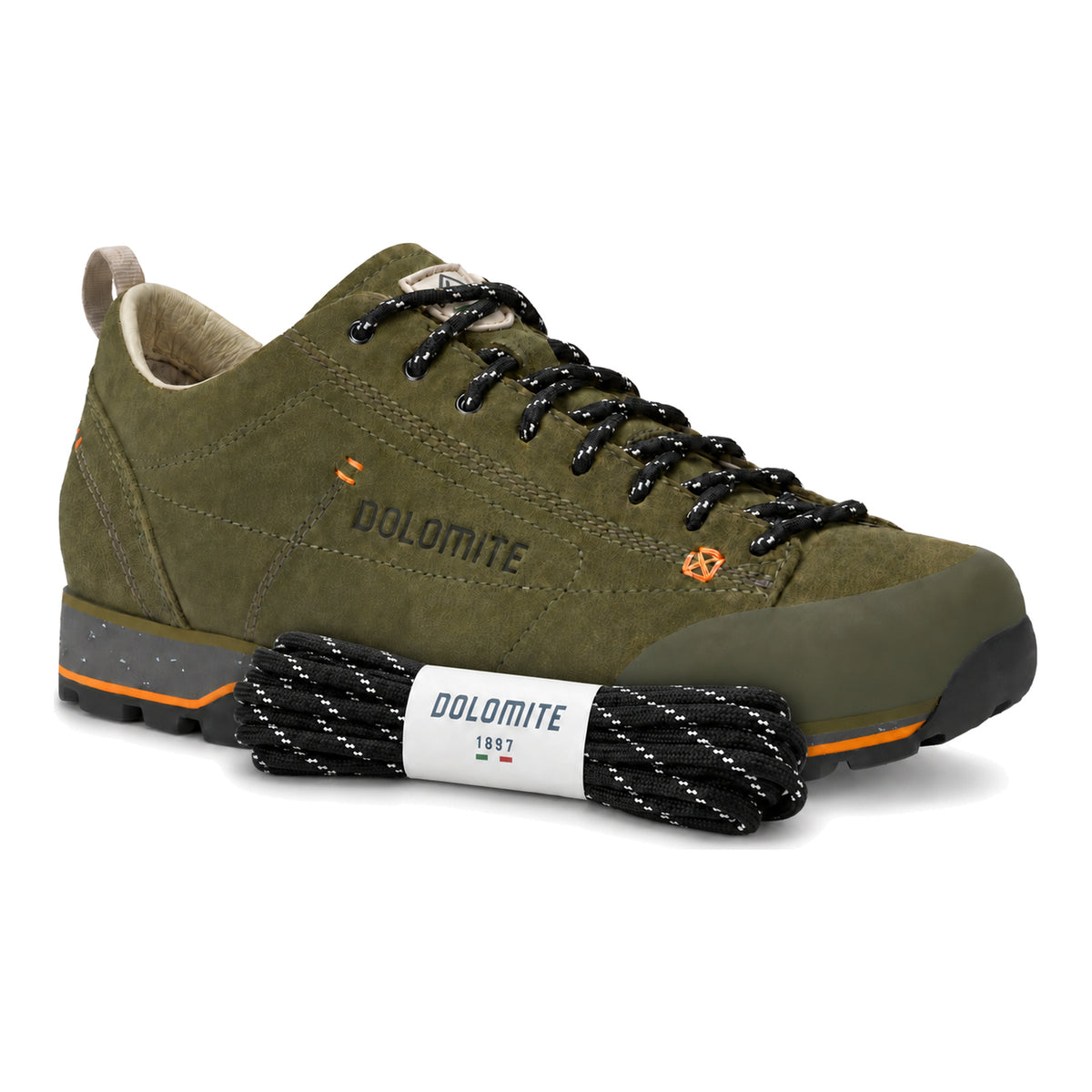 Zwart wit gemusterd – dolomite veters zwart wit gedessineerd 02 schoen olijf