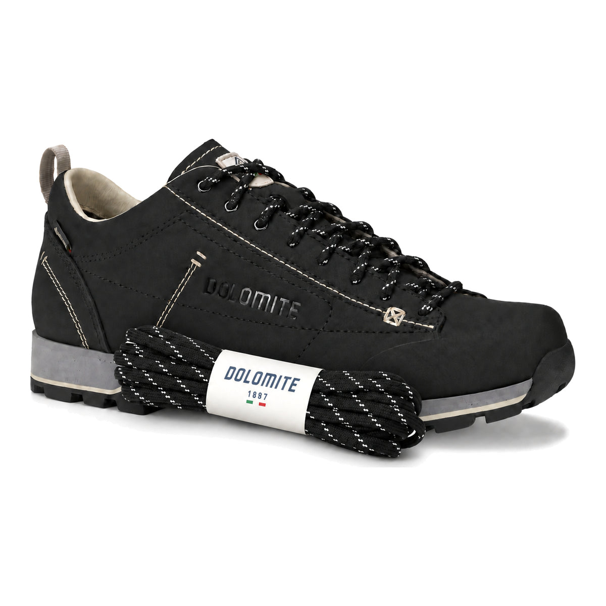Zwart wit gemusterd – dolomite veters zwart wit gedessineerd 03 schoen zwart