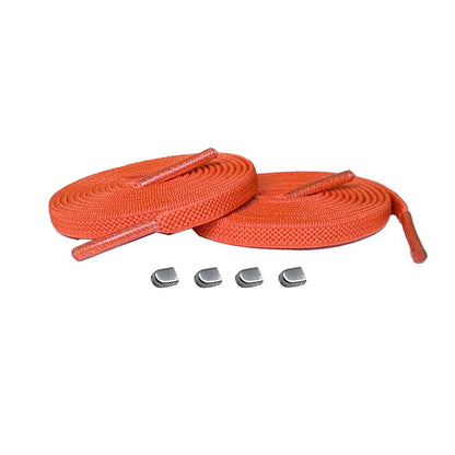 Oranje / Zilver mat – elastische veters clips oranje zilver mat 01 hoofdafbeelding