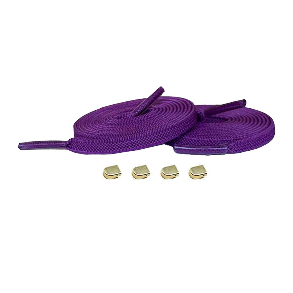Paars / Goud – elastische veters clips paars goud 01 hoofdafbeelding