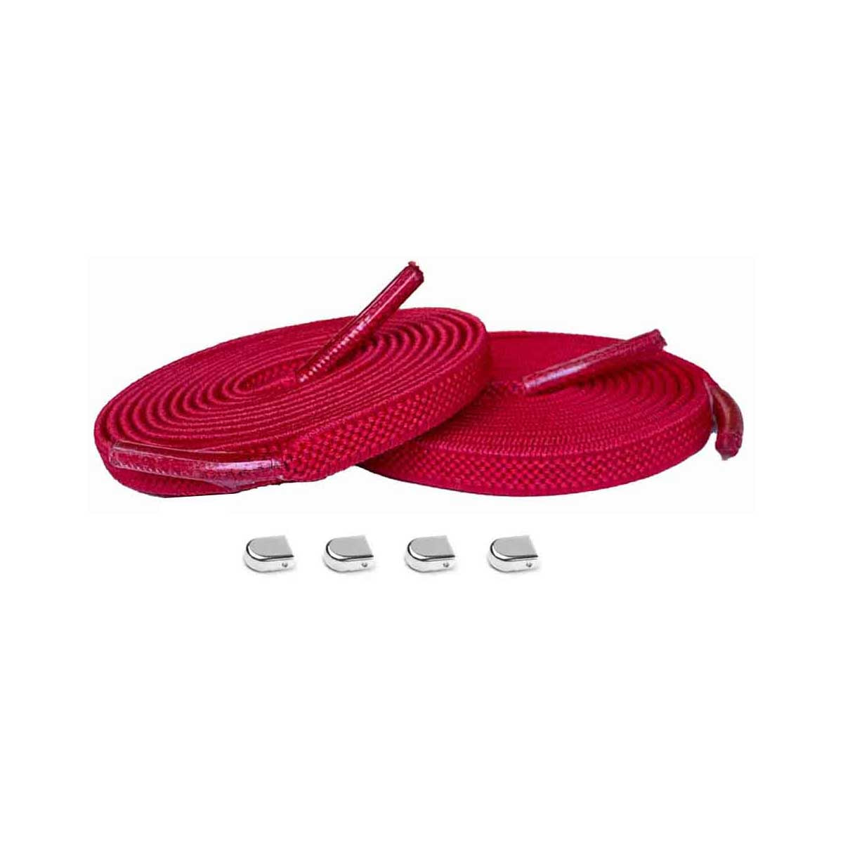 Rood / Zilver – elastische veters clips rood zilver glans 01 hoofdafbeelding