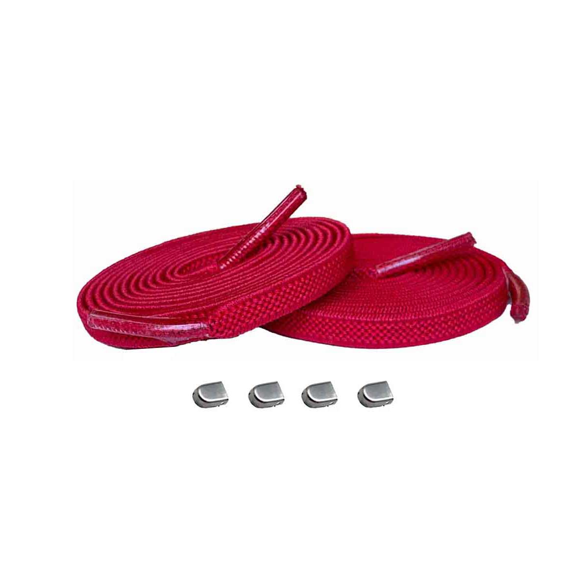 Rood / Zilver mat – elastische veters clips rood zilver mat 01 hoofdafbeelding
