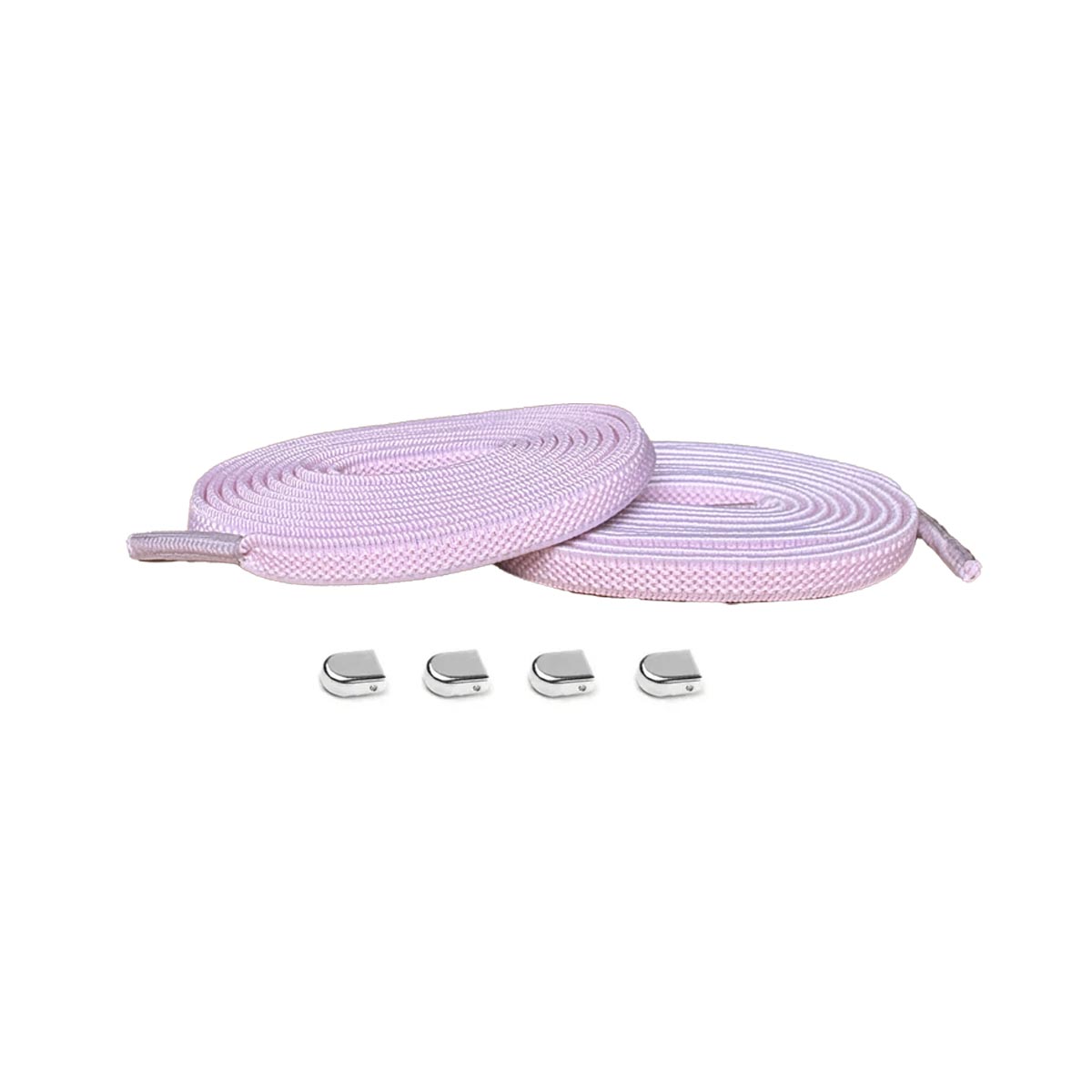 Roze / Zilver – elastische veters clips roze zilver glans 01 hoofdafbeelding