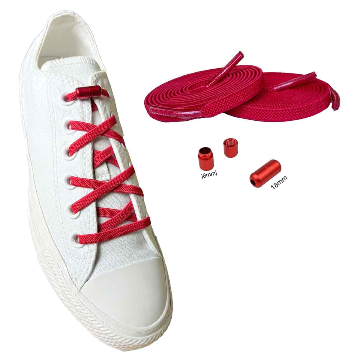 Rood – elastische veters draaisluiting rood 02