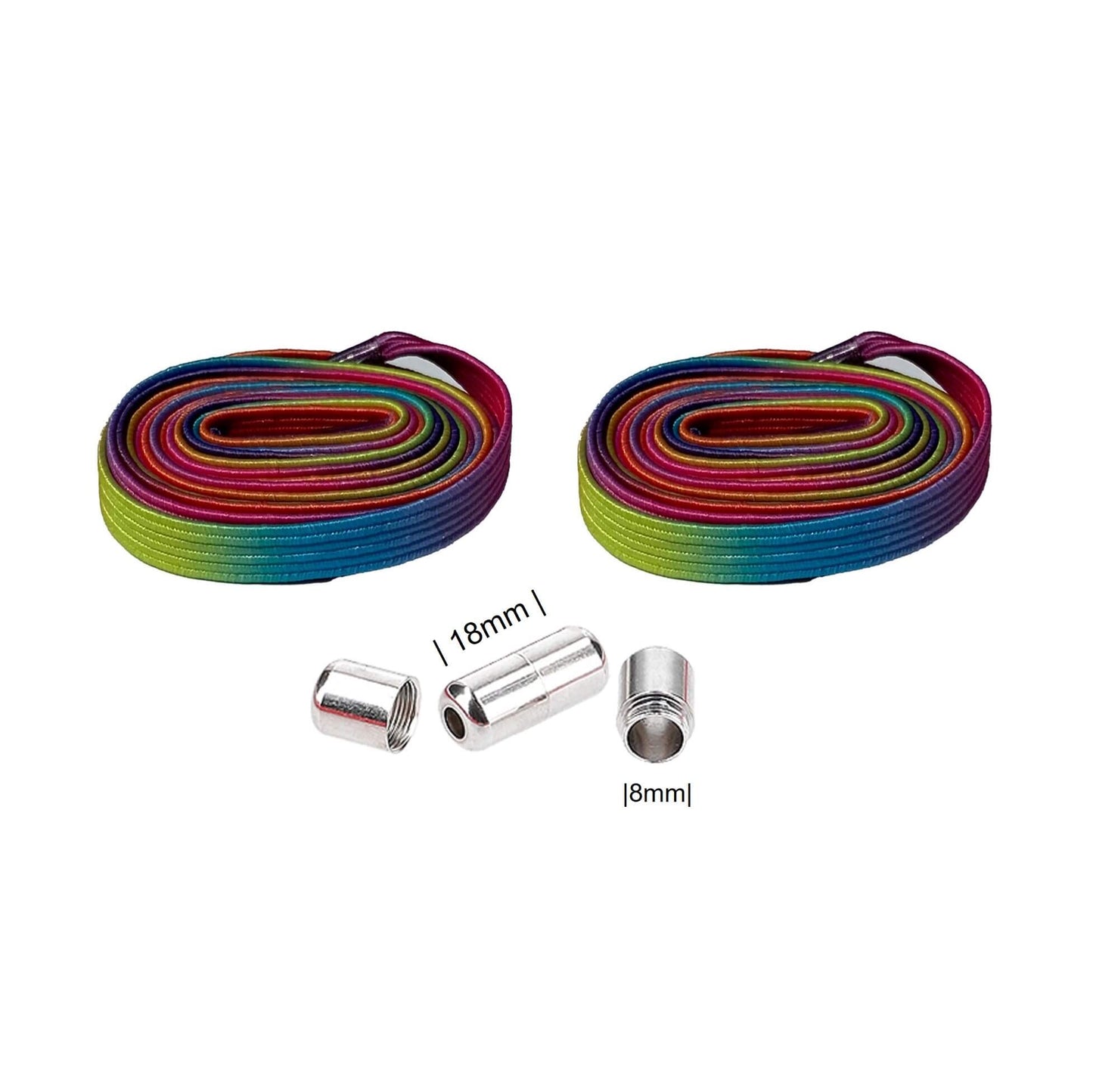 Elastische platte veters met metalen capsule draaisluiting