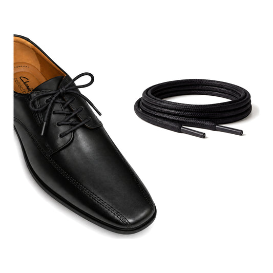 Zwart / Rond – gewaxte veters rond zwart 02 schoen zwart