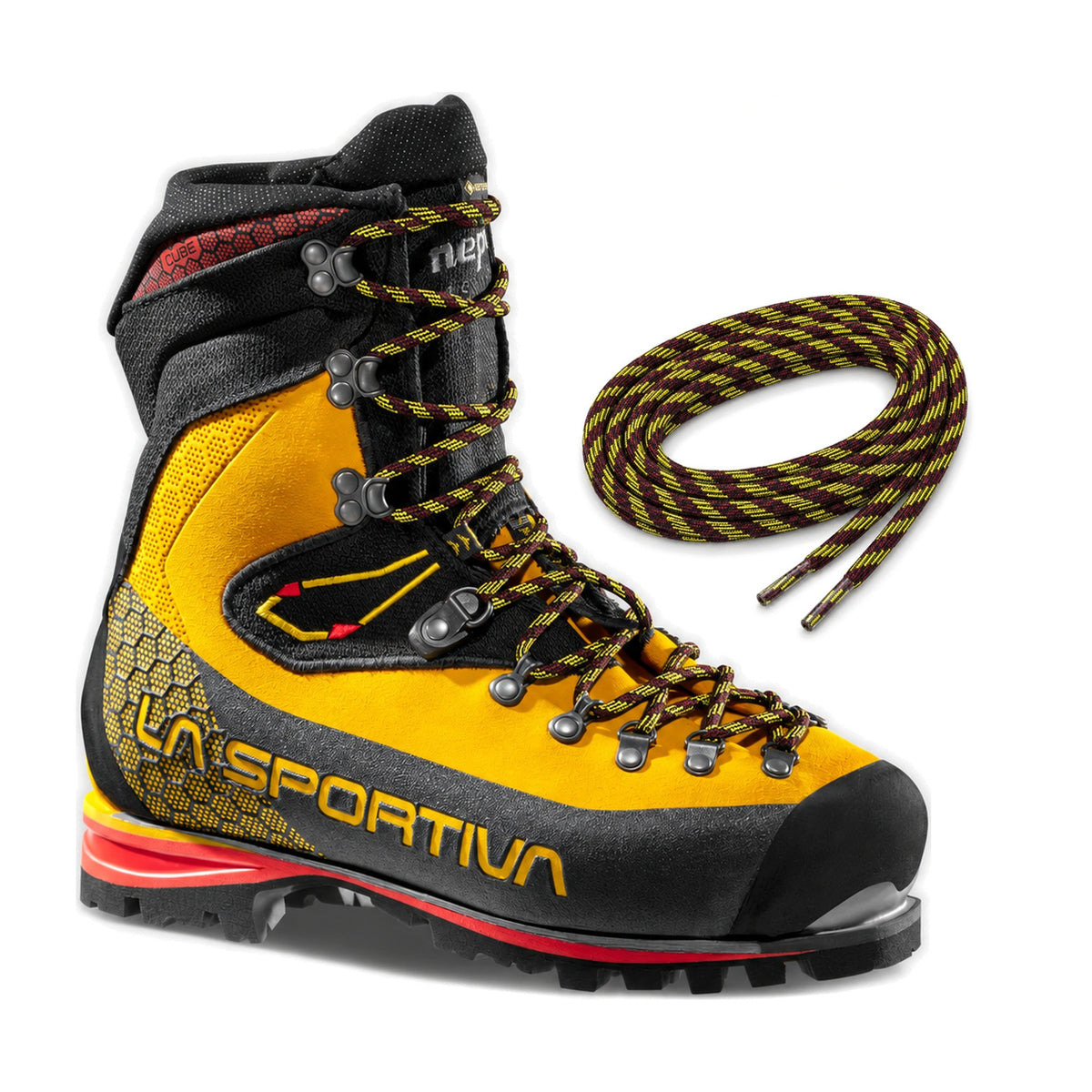 Zwart geel rood / 215 cm – la sportiva mountain laces nepal zwart geel rood 215 cm 02 nepal cube gtx