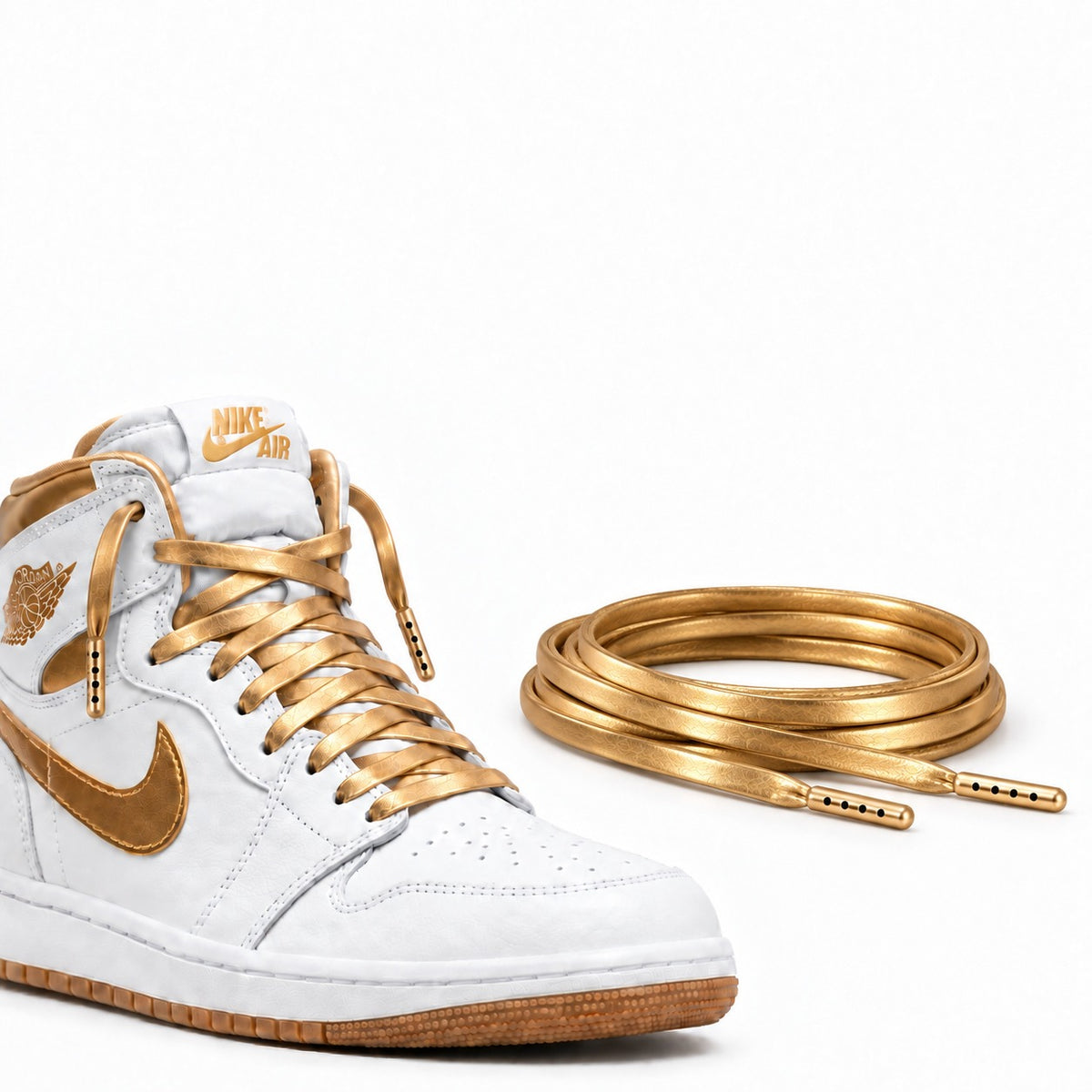 Goud – leren veters plat goud 07 schoen nike jordan