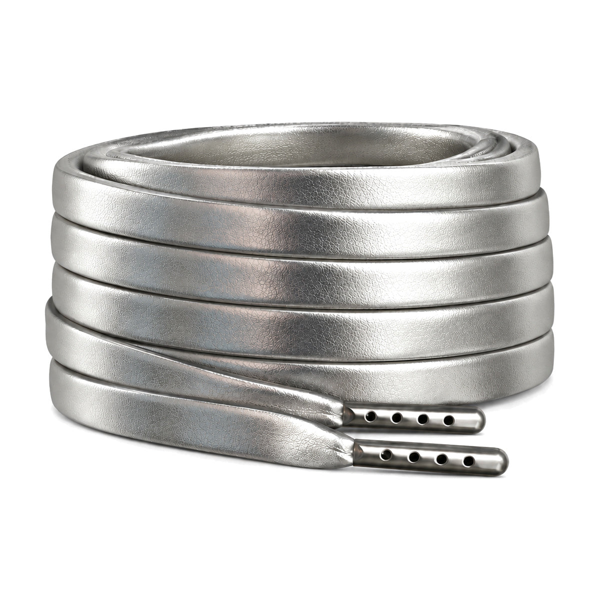 Zilver – leren veters plat zilver 01 hoofdafbeelding