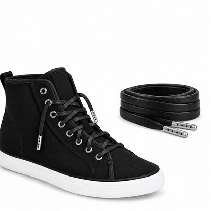 Zwart – leren veters plat zwart 03 schoen sperry zwart