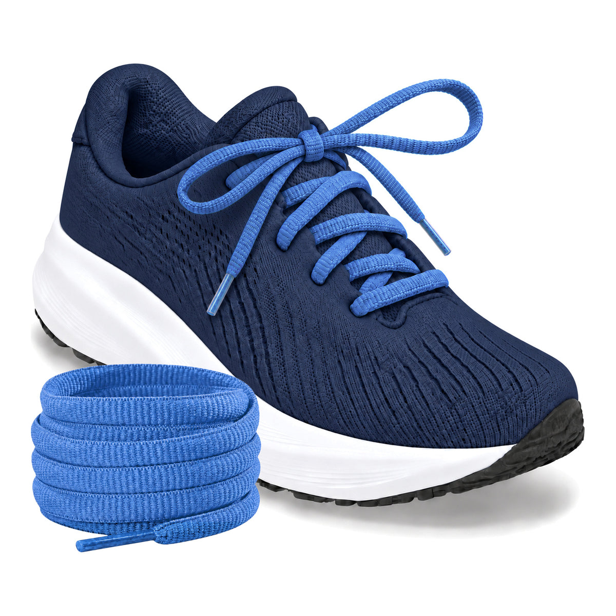 Blauw – ovale veters halfrond loopschoenen blauw 02 loopschoen blauw navy rol