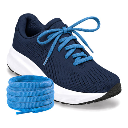Blauw azuur – ovale veters halfrond loopschoenen blauw azuur 02 loopschoen blauw navy rol