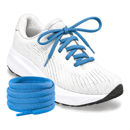 Blauw azuur – ovale veters halfrond loopschoenen blauw azuur 04 loopschoen wit rol