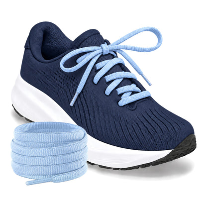 Blauw licht – ovale veters halfrond loopschoenen blauw licht 04 loopschoen blauw navy rol