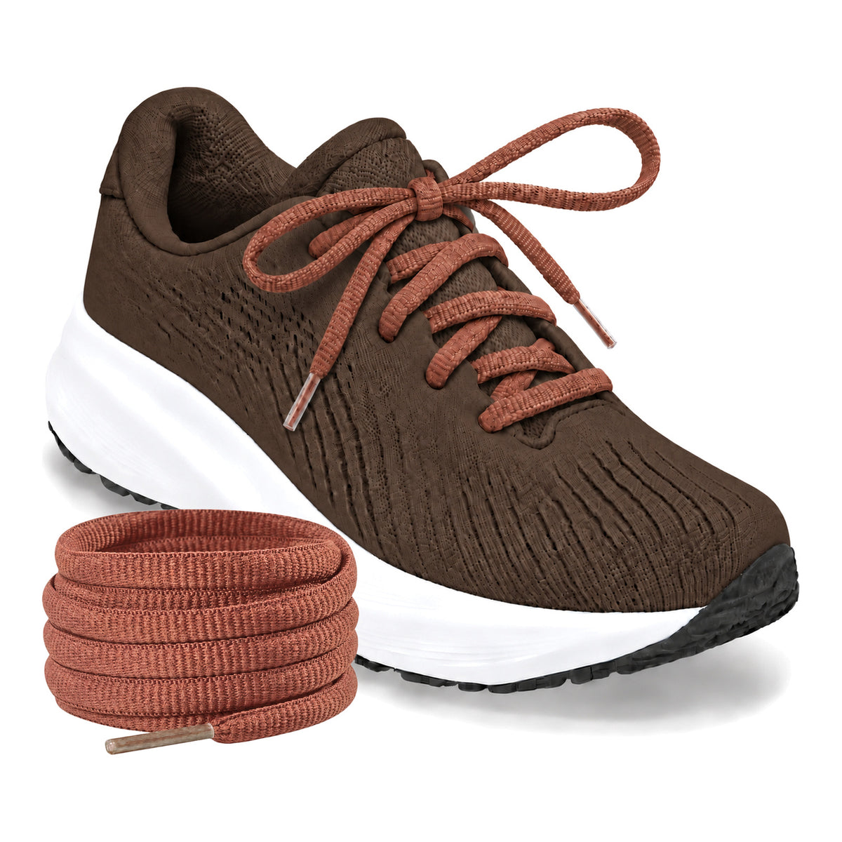 Bruin – ovale veters halfrond loopschoenen bruin 03 loopschoen bruin donker rol
