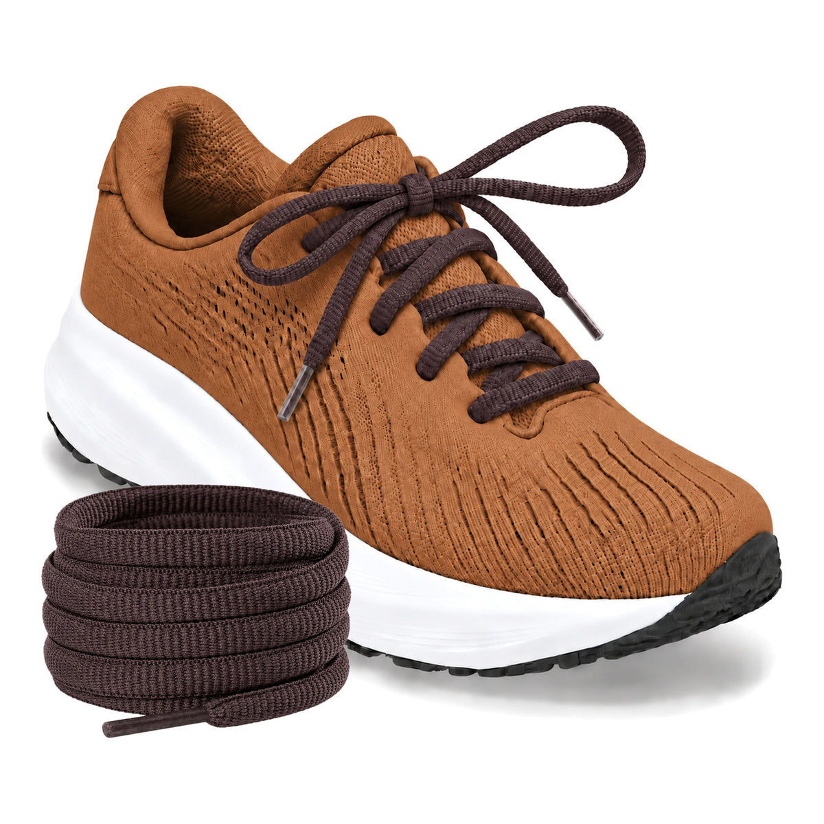 Bruin donker – ovale veters halfrond loopschoenen bruin donker 03 loopschoen cognac rol