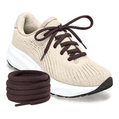 Bruin donker – ovale veters halfrond loopschoenen bruin donker 04 loopschoen creme rol