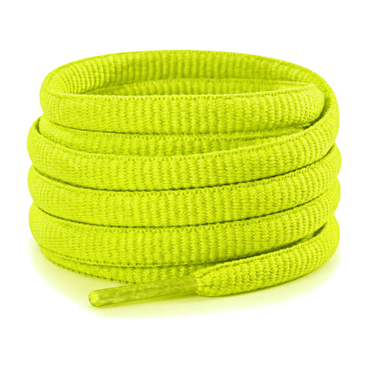 Geel neon – ovale veters halfrond loopschoenen geel neon 01 hoofdafbeelding