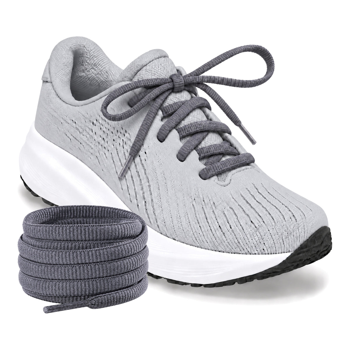 Grijs donker – ovale veters halfrond loopschoenen grijs donker 02 loopschoen grijs licht rol