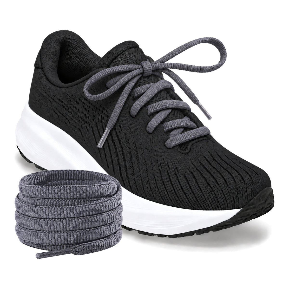 Grijs donker – ovale veters halfrond loopschoenen grijs donker 03 loopschoen zwart rol
