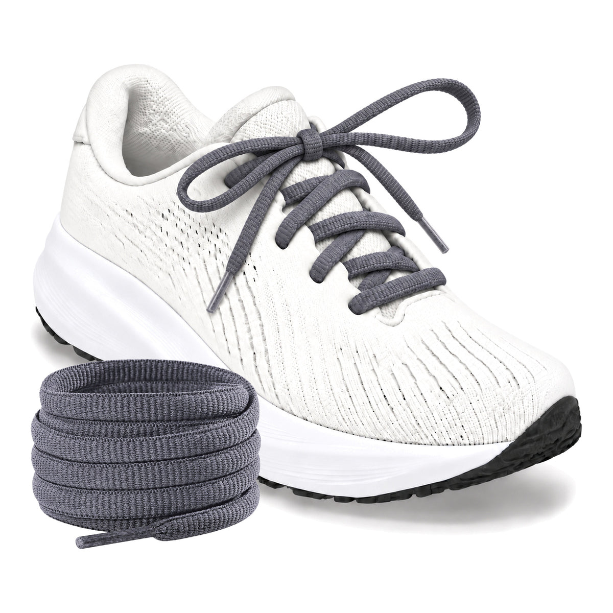 Grijs donker – ovale veters halfrond loopschoenen grijs donker 04 loopschoen wit rol