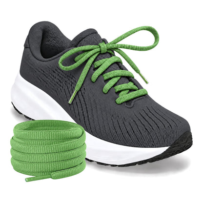 Groen – ovale veters halfrond loopschoenen groen 02 loopschoen antraciet rol
