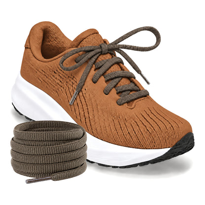 Groen olijf – ovale veters halfrond loopschoenen groen olijf 03 loopschoen cognac rol