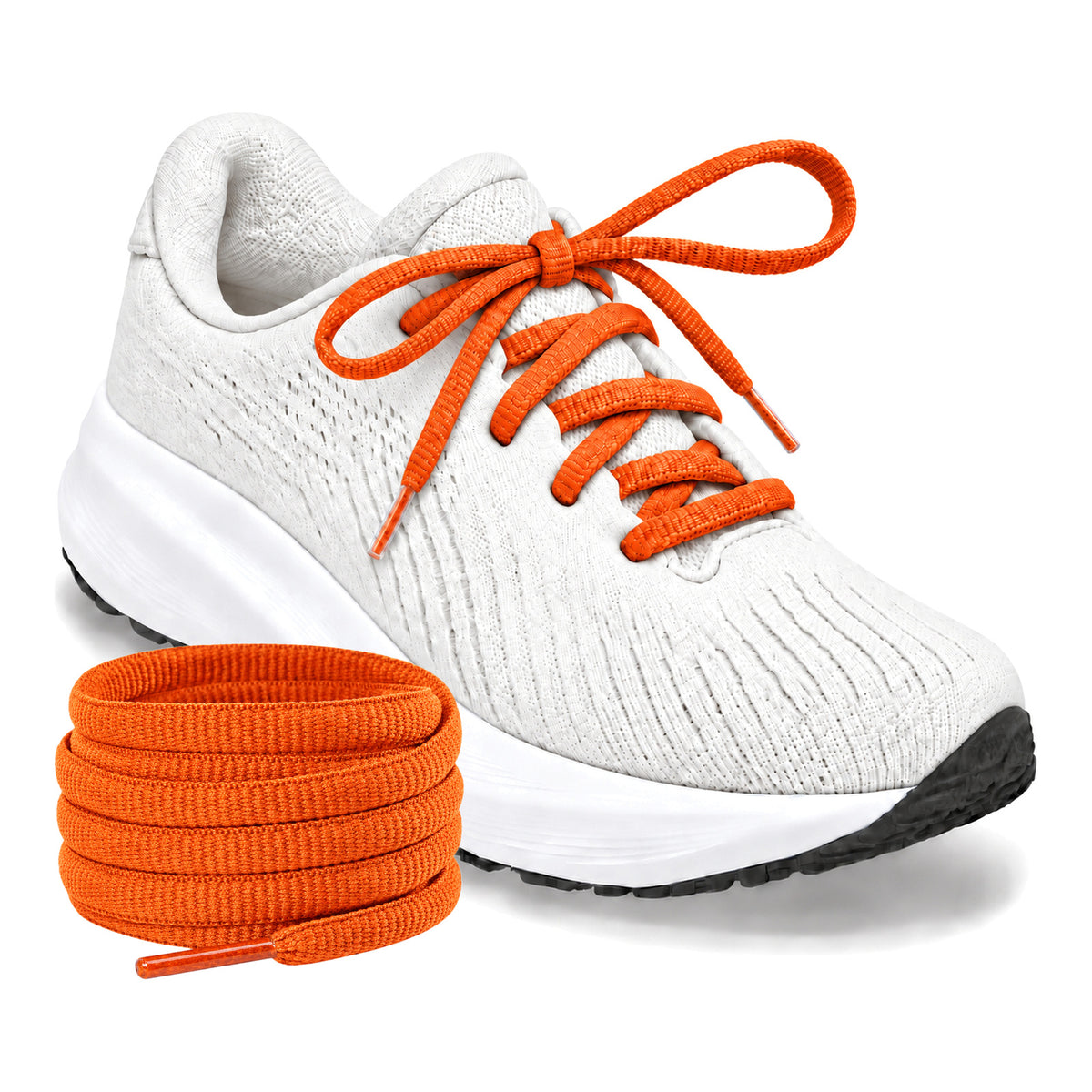 Oranje – ovale veters halfrond loopschoenen oranje 04 loopschoen wit rol