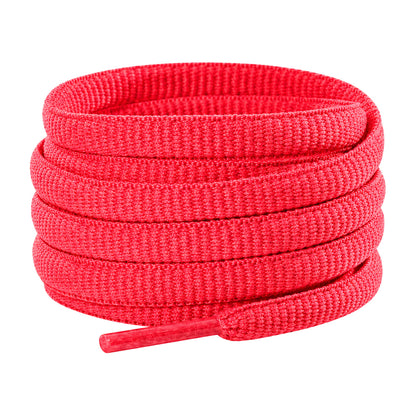Rood neon – ovale veters halfrond loopschoenen rood neon 01 hoofdafbeelding