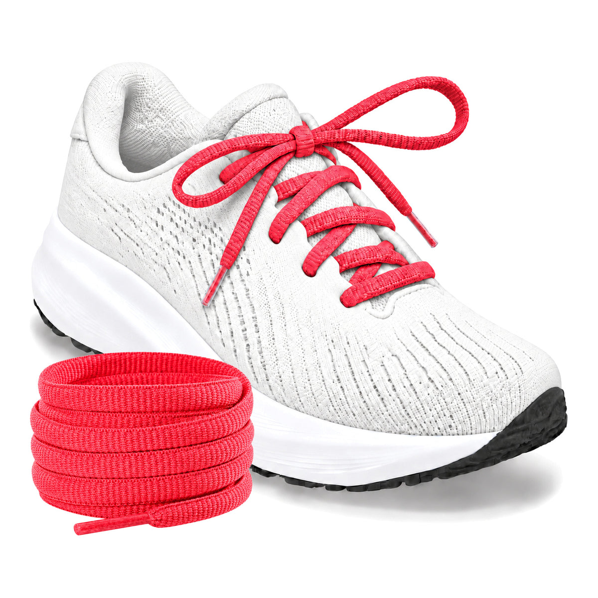 Rood neon – ovale veters halfrond loopschoenen rood neon 04 loopschoen wit rol