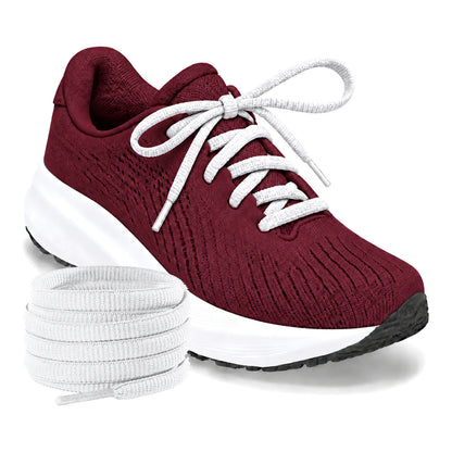 Wit – ovale veters halfrond loopschoenen wit 03 loopschoen bordeaux rol