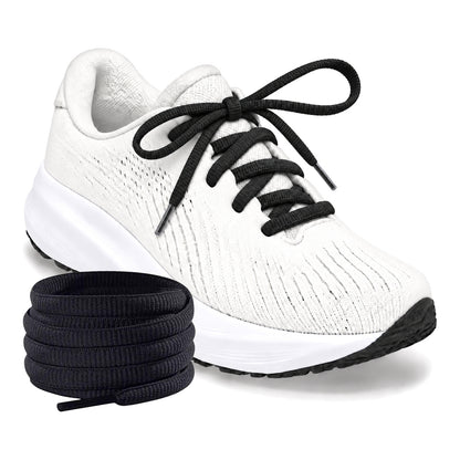 Zwart – ovale veters halfrond loopschoenen zwart 04 loopschoen wit rol