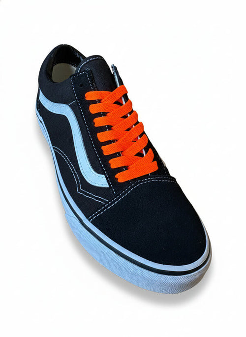 VANS Old Skool veters – Plat standaard 8mm breed, Oranje Neon