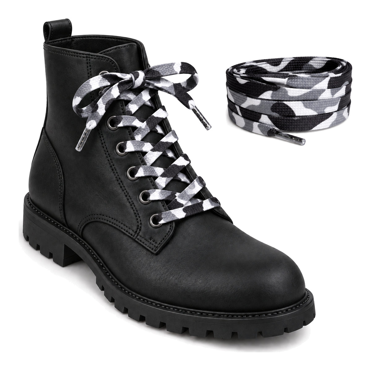 Camouflage Wit – veters camouflage wit 02 laars zwart