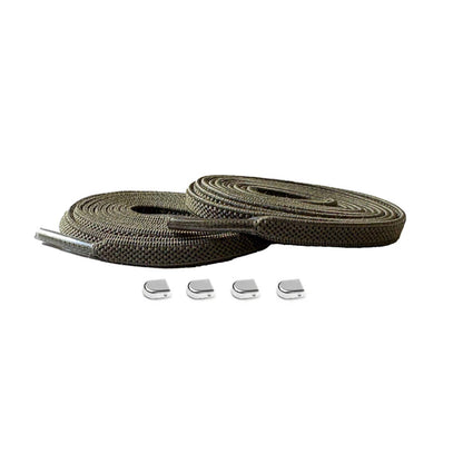 veters-elastisch-groen-olijf-capsule-zilver-glans