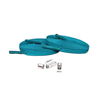 veters-elastisch-groen-petrol-capsule-zilver