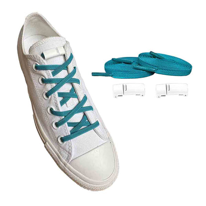 veters-elastisch-groen-petrol-licht-magneet-wit-schoenen