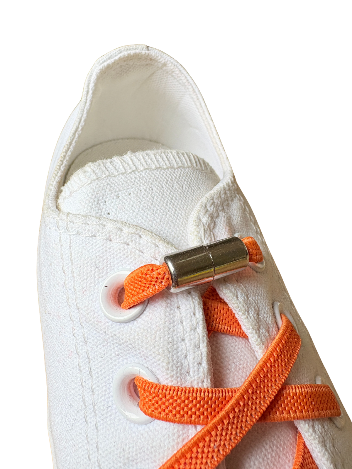 Oranje – veters elastisch oranje kapseln zilver 3