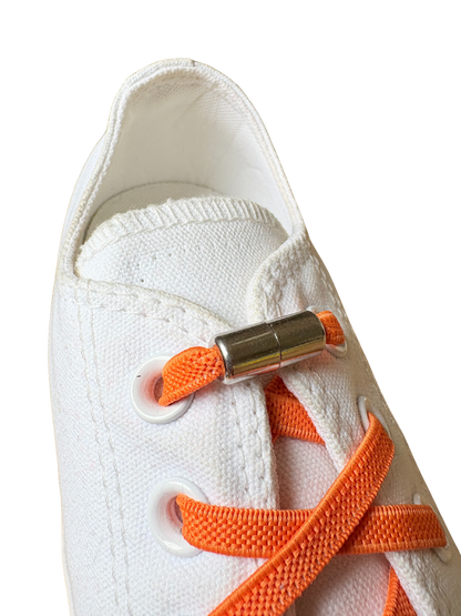 Oranje – veters elastisch oranje kapseln zilver 3