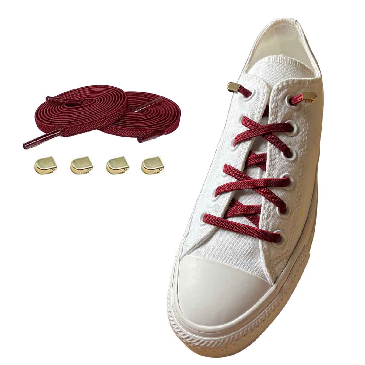 veters-elastisch-rood-bordeaux-capsule-goud-schoenen