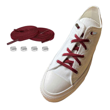 veters-elastisch-rood-bordeaux-capsule-zilver-glans-schoenen