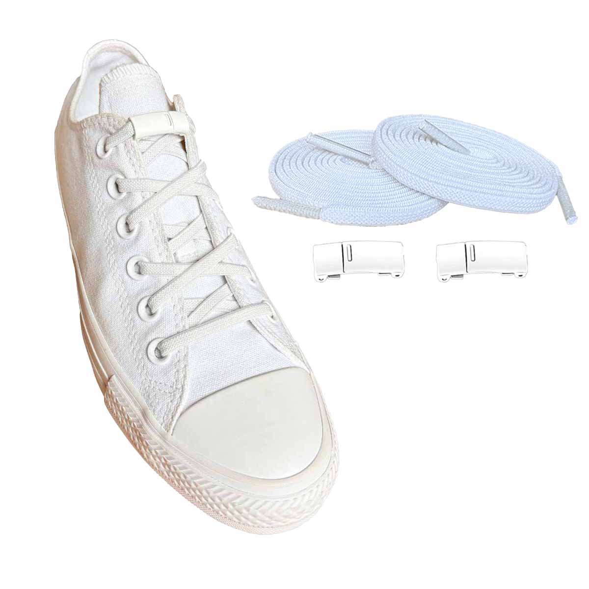 Wit – veters elastisch wit magneet wit schoenen