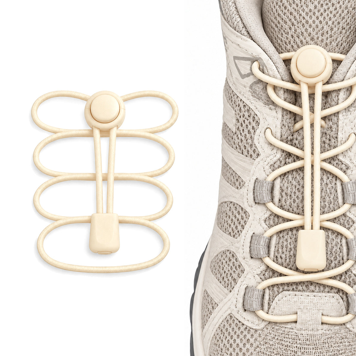 Beige – veters koordstopper snelsluiting beige 01 hoofdafbeelding