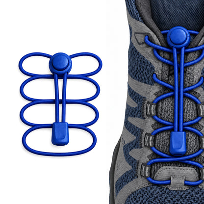 Blauw – veters koordstopper snelsluiting blauw 02 aan schoen