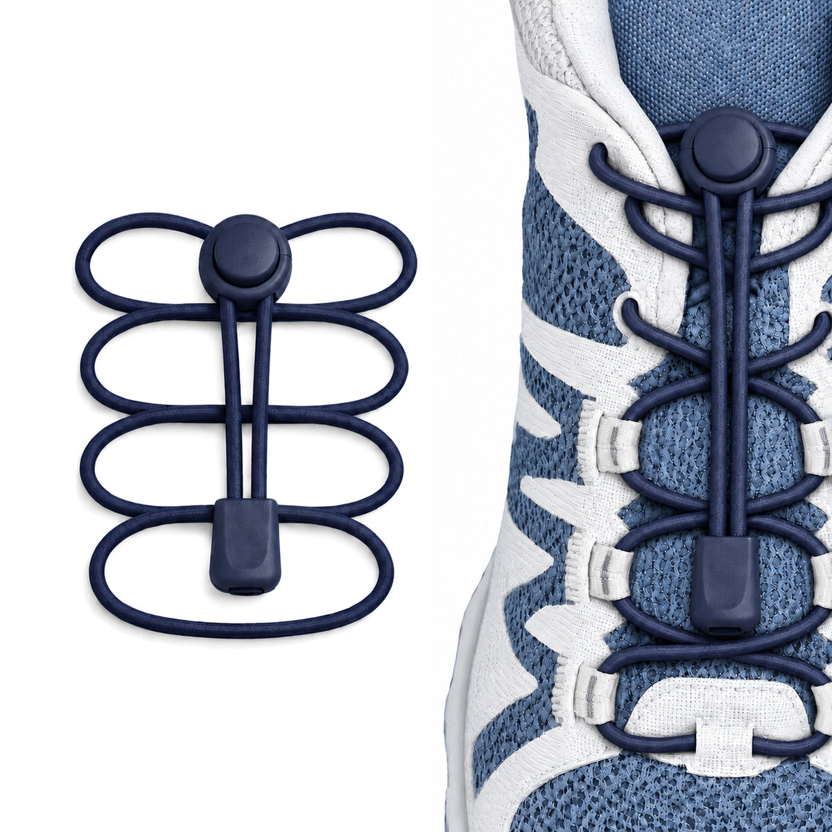 Blauw marine – veters koordstopper snelsluiting blauw navy 01 hoofdafbeelding
